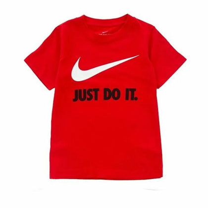 Child's Short Sleeve T-Shirt Nike Swoosh Red-0