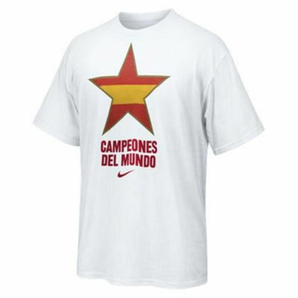 Men’s Short Sleeve T-Shirt Nike Estrella España Campeones del Mundo 2010 White-0