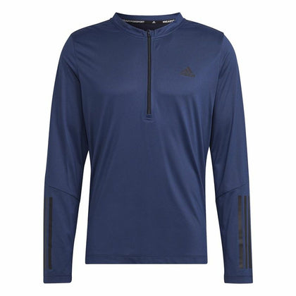 Men’s Long Sleeve T-Shirt Adidas Training 1/4-Zip Dark blue-0