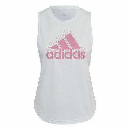 Women's Sleeveless T-shirt Adidas AEROREADY Racerback  White-0