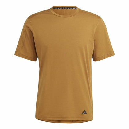 Men’s Short Sleeve T-Shirt Adidas Yoga Base Brown-0