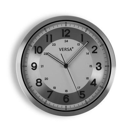 Wall Clock Versa Silver Metal Aluminium Quartz 4,1 x 30,5 x 30,5 cm-0