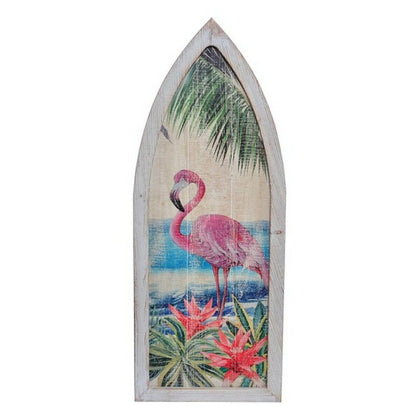 Wall Decoration DKD Home Decor Wood Pink flamingo Tropical-0