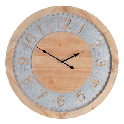 Wall Clock Natural Fir wood 60 x 4,5 x 60 cm-0