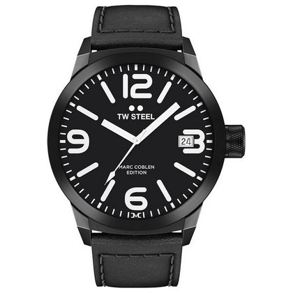 Tw Steel Men's Quartz Movement Black Leather Watch TWMC30 (45 mm)