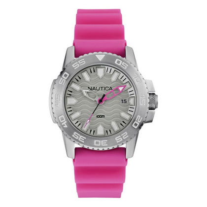 Nautica Men's Quartz Movement Pink Rubber Watch  NAI12533G (42 mm)