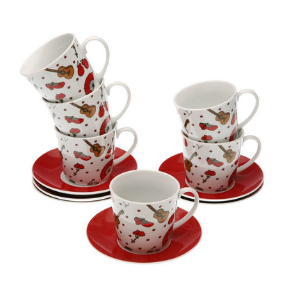 Piece Coffee Cup Set Porcelain (6 Pieces)