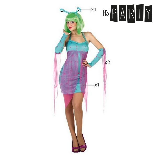 Costume for Adults Sexy alien Blue (4 Pcs)