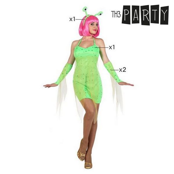 Costume for Adults Sexy alien Green (4 Pcs)