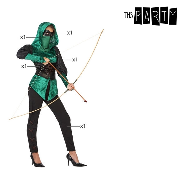 Costume for Adults Female archer Green (5 Pcs)