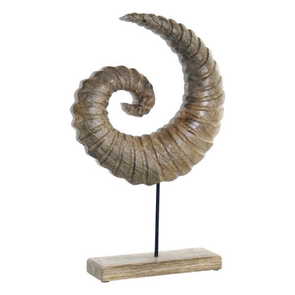 Decorative Figure Dekodonia Horn Metal Mango wood (29 x 7 x 45 cm)