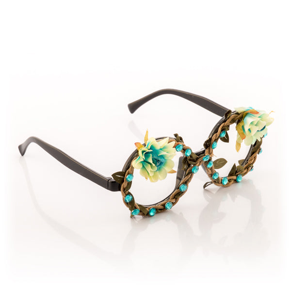 Fashion Party Glasses with Flowers and Diamonds